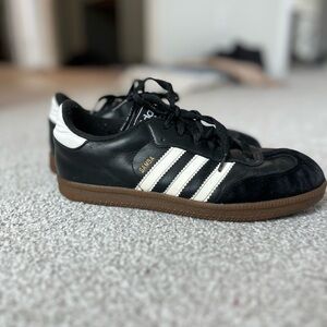 Adidas Black and White Classic Sneakers with Signature Stripes